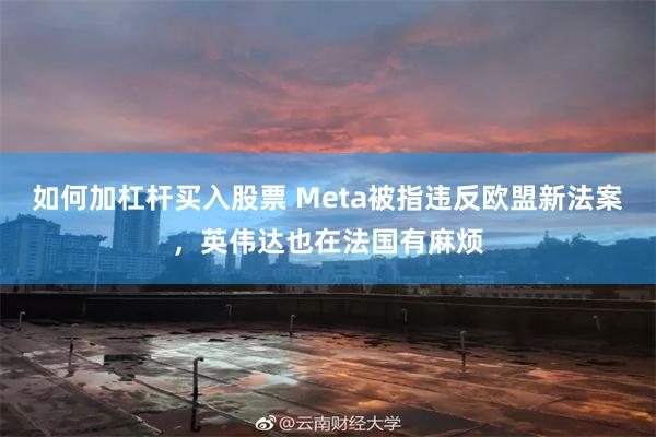 如何加杠杆买入股票 Meta被指违反欧盟新法案，英伟达也在法国有麻烦